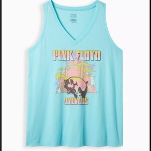 Torrid Pink Floyd Animals Graphic Tank Top Aqua Blue Size 5X